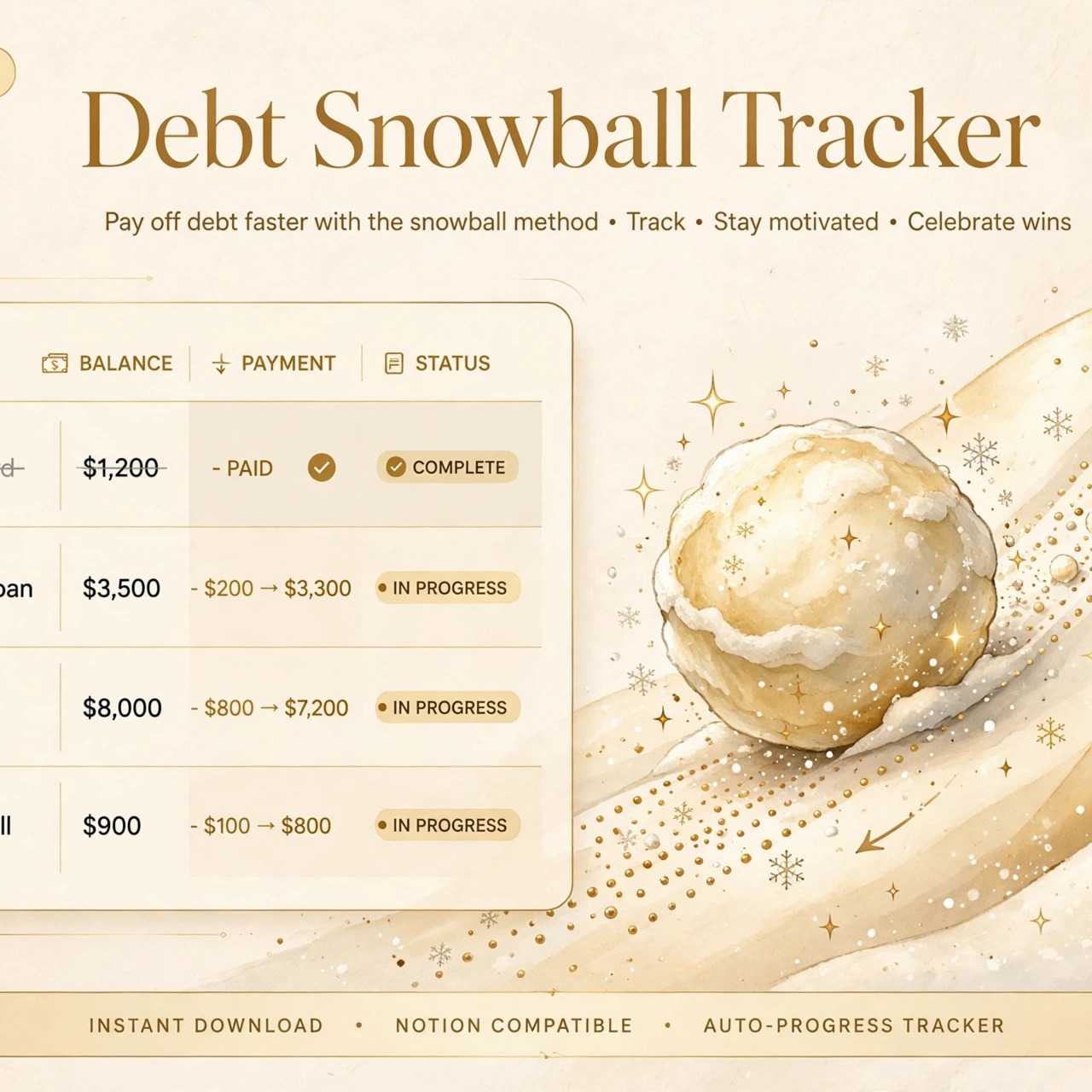 Notion Debt Snowball Tracker
